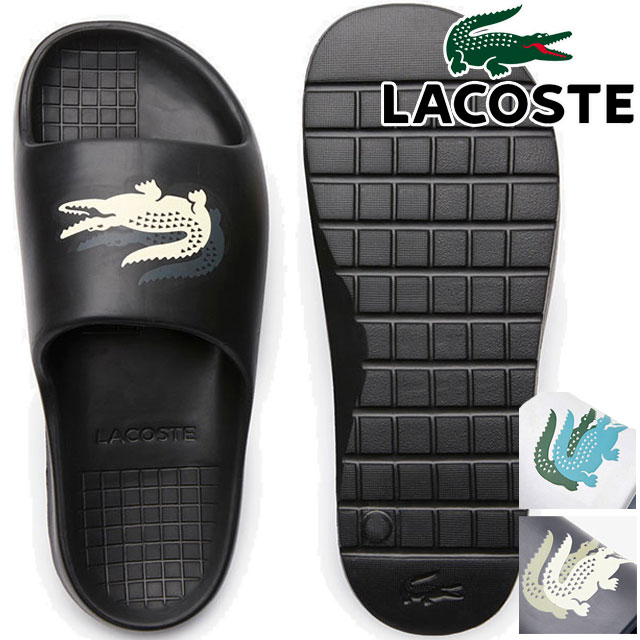 ラコステ メンズ シャワーサンダル CROCO 2.0 123 1 CMA スライドサンダル シャワサン コンフォートサンダル カジュアルシューズ 454 ブラック 黒 J18 ネイビー 1R4 ホワ