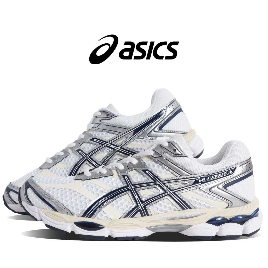 asics アシックス GEL-CUMULUS 16 ゲル キュムラス スニーカー WHITE MIDNIGHT ( KAYANO シルバー ランニング ネイビー 黒 メンズ レディース 1203A7