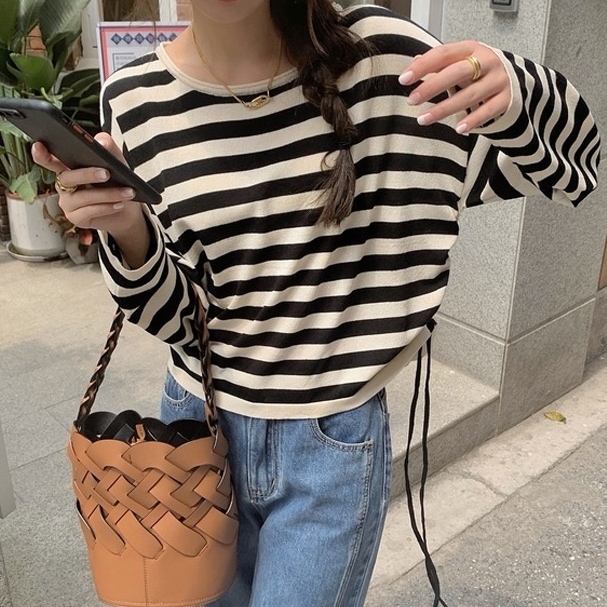 レディース トップス ニット セーター プルオーバー 長袖 萌袖 ラウンドネック 襟なし オーバーサイズ ドロスト かわいい 大人可愛い シンプル カジュアル おしゃれ こなれ感 ラフ クール