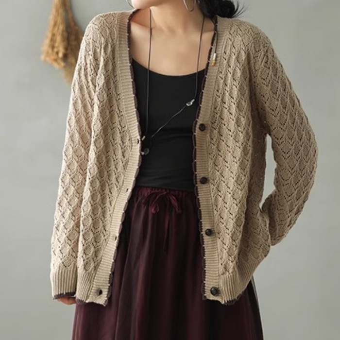 レディース トップス ニット セーター カーディガン 上着 羽織 前開き 長袖 Vネック 襟なし ワイド ふわふわ 伸縮性 ボタン かわいい 大人可愛い きれいめ シンプル カジュアル 上品 おしゃれ 5,442円