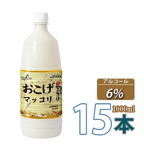醇(スン) おこげマッコリ 1000mlx15本 韓国食品 韓国食材 韓国料理 韓国お土産 酒 お酒 韓国酒 韓国お酒 韓国マッコリ10(02652x15)