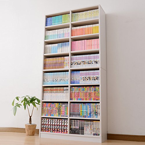 色：ホワイト サイズ：90cm幅 山善 本棚 幅90.5*奥行29*高さ184cm 8段 棚板可動