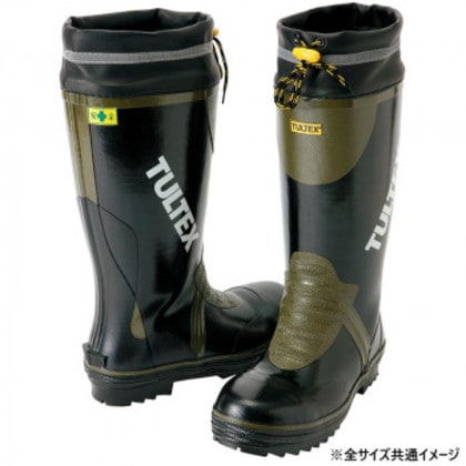 アイトス 4703 安全ゴム長靴(糸入り) ブラック×OD 26.0cm