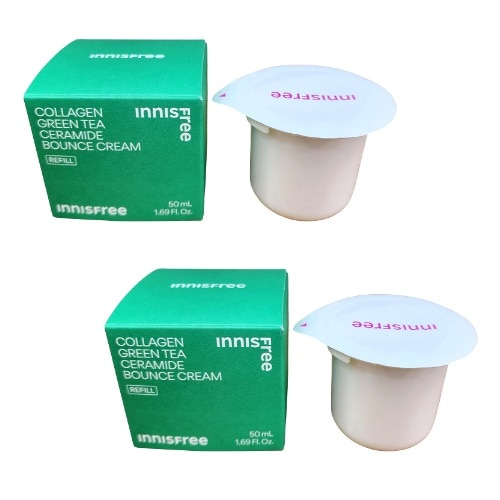[1+1]コラーゲン グリーンティー セラミド 弾力バリア クリーム 詰替 50mL 高保湿 ハリツヤ 肌バリアケア 敏感肌 低刺激 しっとり 韓国スキンケア 人気