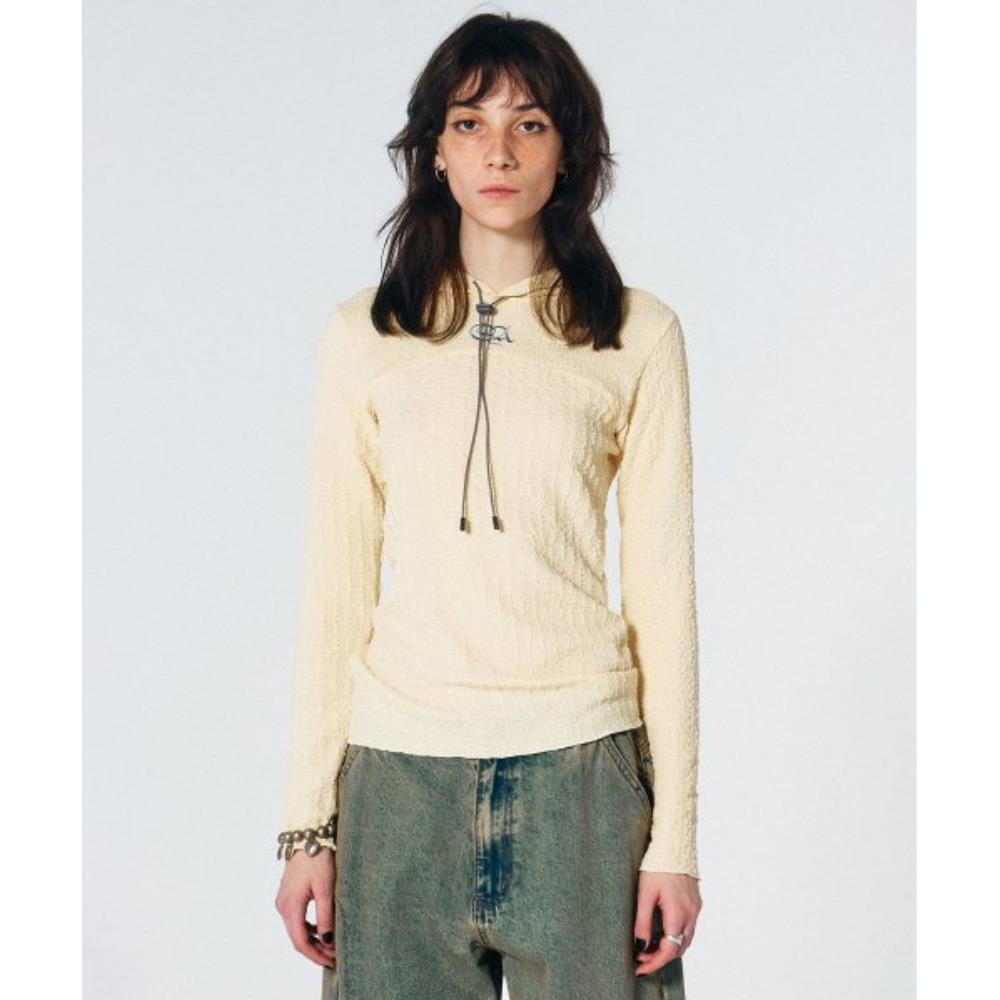 スカルプター Estring Crinkle Hoodie Lemon SC23S214YE