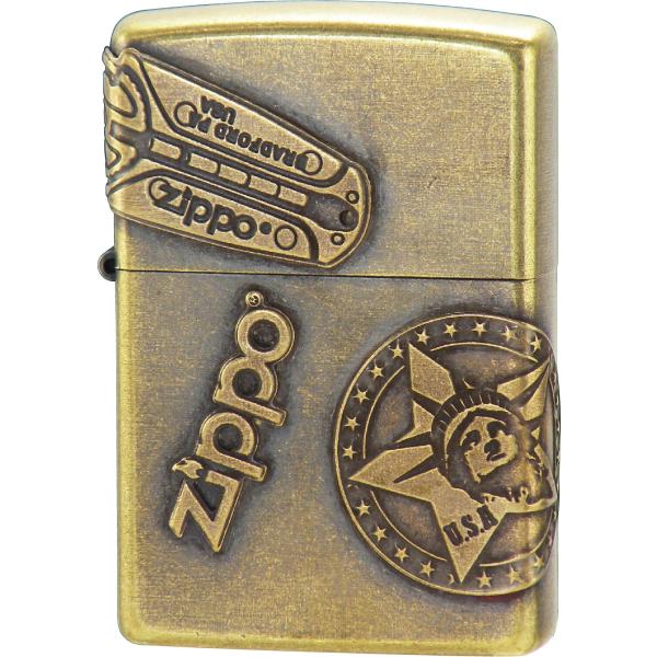 ZIPPO オールドメタル3 自由の女神 ユーズド仕上げ ヴィンテージ (ヴィンテージテイストなブラスユーズド加工)