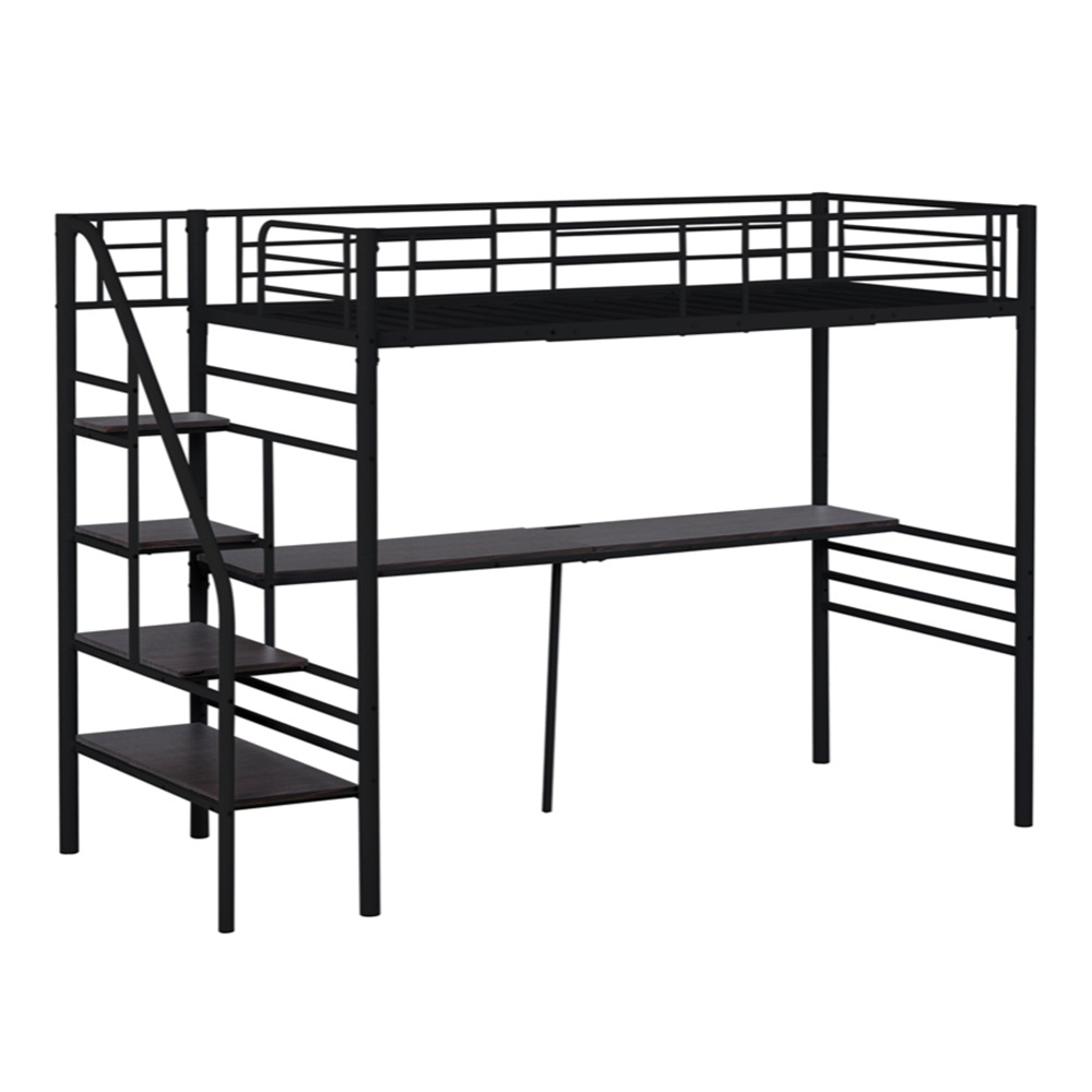 【即日発送】ロフトベッド 階段付き パイプベッド シングル コンセント付き 収納 子供ベッド 子供部屋二段ベッド スチール 耐震 ベッド シングル パイプベッド パイプ