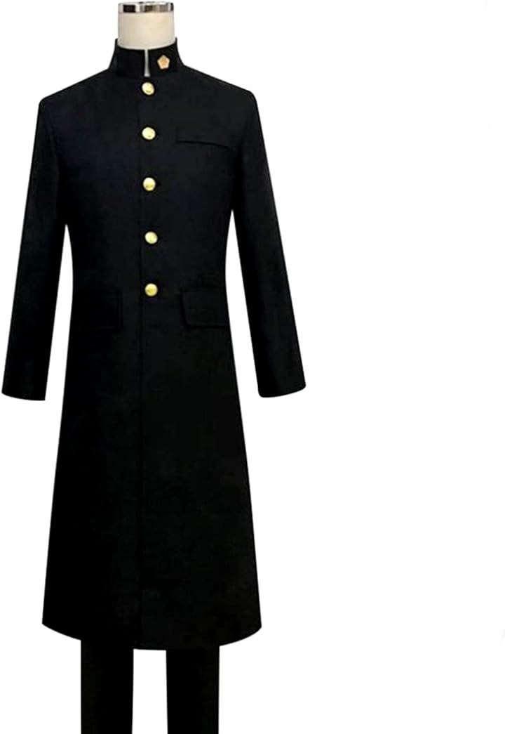 学ラン コスプレ 長ラン 学生服 制服 cosplay コスチューム 仮装 衣装 ハロウィン なりきり 3サイズ 風船２個付き( ブラック, XL)