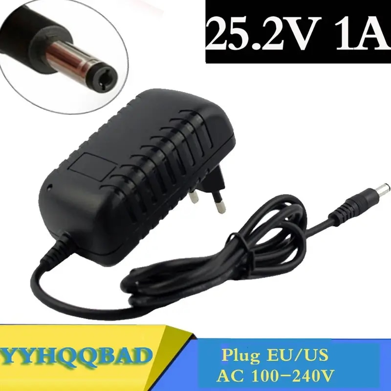ユニバーサルACアダプター充電器,25.2v 1000ma 1a 5.5x2.1mm,リチウム電池用,EU/au/us/ukプラグ