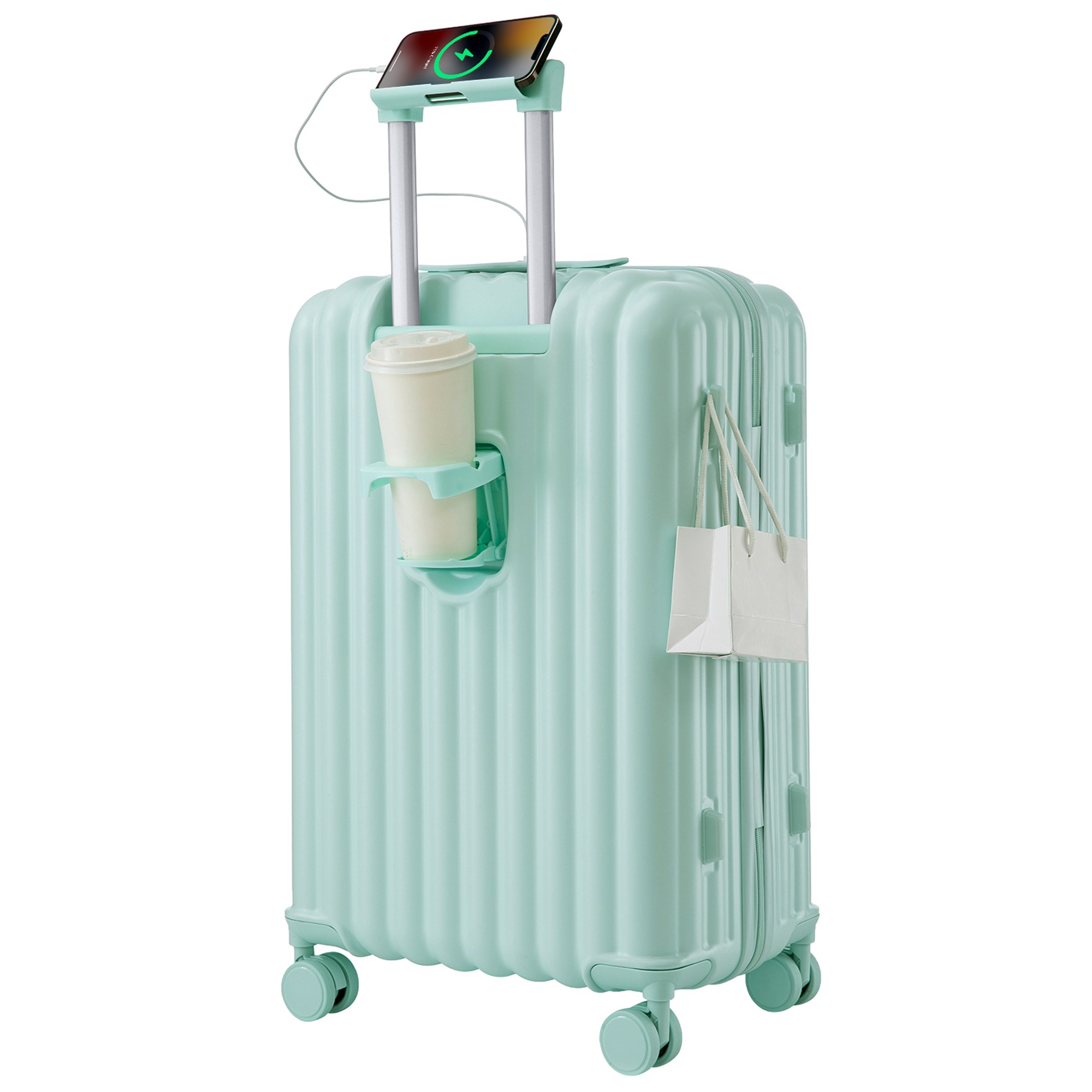 【国内即発送】スーツケース キャリーバッグ キャリーケース Mサイズ 小型 超軽量 ファスナー式 TSAロック搭載 フック機能付き 360度回転 旅行 おしゃれ 人気色*