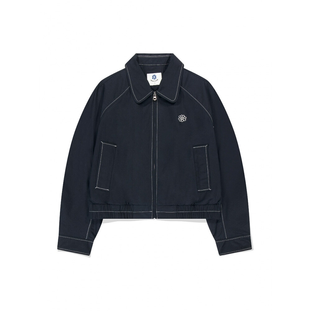 whatitisnt 女性用フローリーカラージップアップジャケットダークネイビー