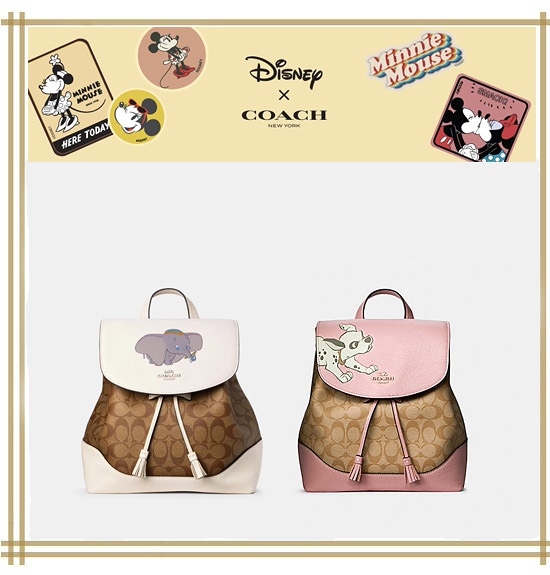 DISNEY X COACH ELLE BACKPACK IN SIGNATURE CANVAS