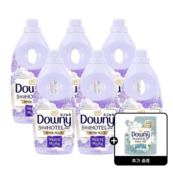 ダウニー柔軟剤スプリングホワイトムスク1L 6個 +ダウニーホワイトティー200mL (贈呈品なくなり次第贈呈終了)