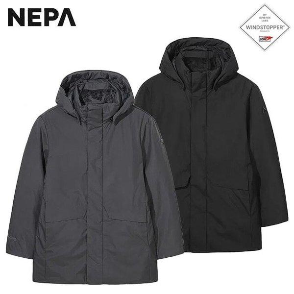 冬用男性ベントゥス ゴアテックス ウインドストッパー フーディ ミッドグースダウンジャケット - 7L72062