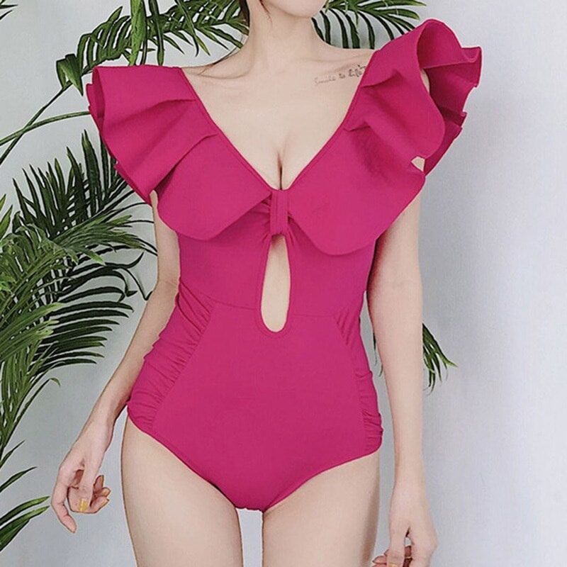 ワンピース水着 レディース ワンピース きれいめ ガーリー 大人可愛い シック レトロ感 大人女子 パッド付き バスト 盛れる 小胸 カバーアップ 体型カバー 可愛い キュート ラブリー バックシャン