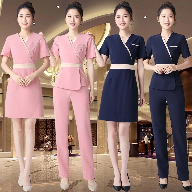 ユニフォーム エステ サロン通勤 レディース 女性 制服おしゃれ 半袖 七分袖 ジャケット 上下セッ-048