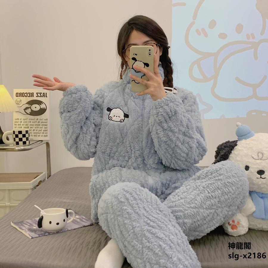 ルームウェア レディース 2点セット おしゃれ 上下セット パジャマ 秋冬 モコモコ 長袖 パジャマ フランネル ルームウェア 暖かい 可愛い 厚手部屋着 寝巻き