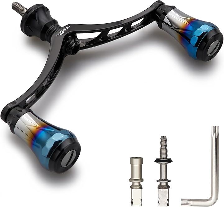 V4.0 80/98mm リール ハンドル 航空アルミ製 シマノ ダイワ 通用 スピニングリール Arch Aurora V4.0-98mm(ブラック, V4.0 - 98mm)