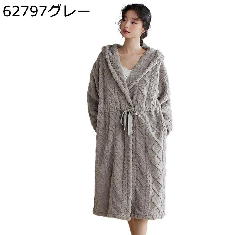 もこふわパジャマ バスローブ ガウン お風呂上り レディース 着る毛布 部屋着 ナイトウェア 暖かい 寝巻き 防寒 柔らか あたたかい 着心地良い 肌触りがいい 洗いやすい 大きい 室内服 昼寝着
