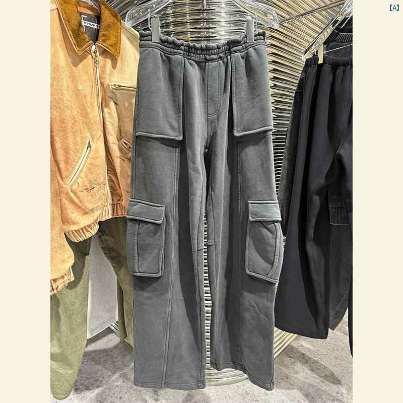 レディース ファッション おしゃれ 海外 アメリカン レトロ ファッション パンツ 小柄 BF グレー デニム ワークウェア ワイド レッグ レディース 秋