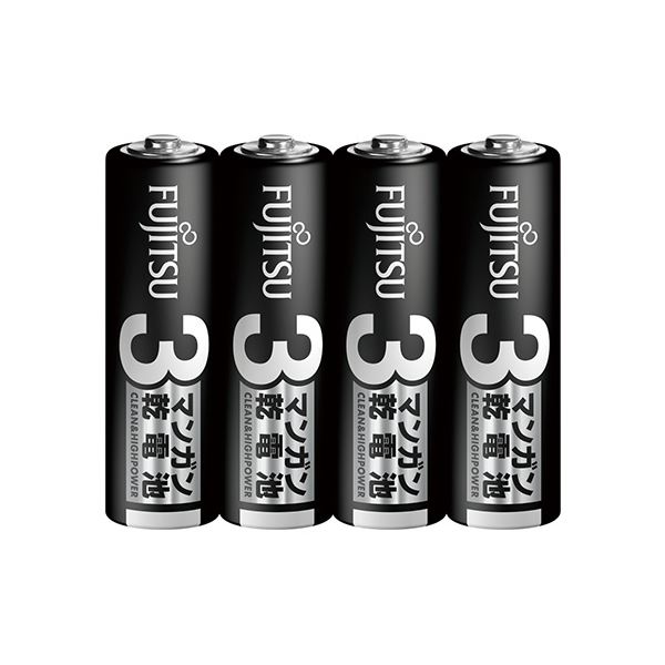 （まとめ）FDK 富士通 マンガン乾電池 単3形R6PU（4S） 1セット（40本：4本x10パック）[x10セット]