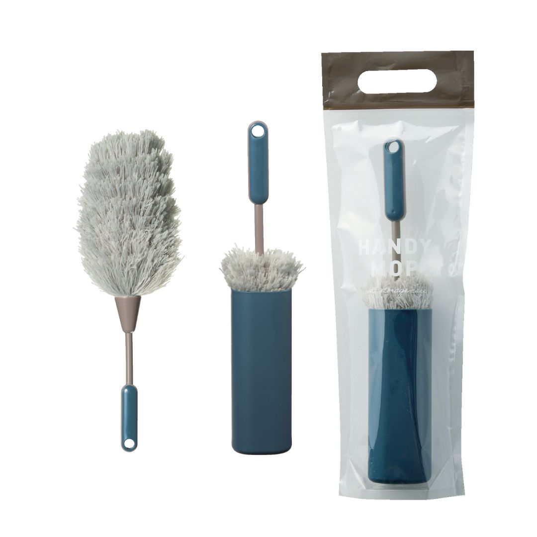 【80個セット】収納ケース付ハンディモップ 掃除用品 収納ケース付きモップ マイクロファイバー ノベルティ 来場プレゼント コンパクト収納 リビング掃除 ギフト プチギフト