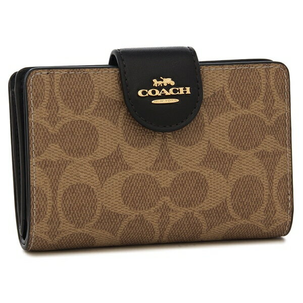 アウトレット 二つ折り財布 シグネチャー ミディアム コーナー ジップ ウォレット ベージュ レディース CW786 IMQRX