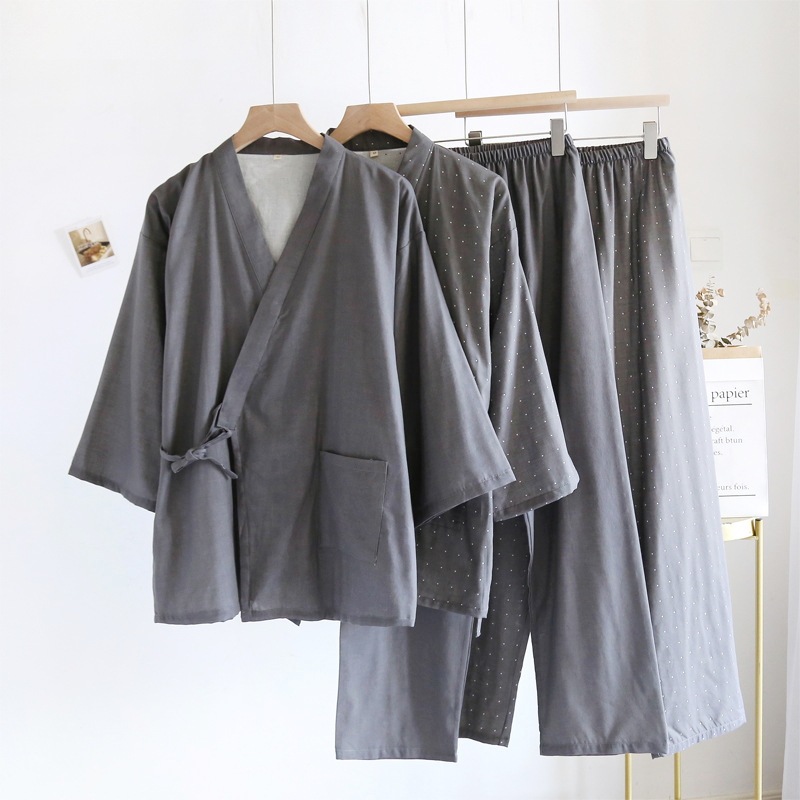 甚平 作務衣 ルームウエア メンズ じんべい さむえ パジャマ 上下セット 上着 ズボン 薄手 伝統的 和装 甚平風ナイトウエア 部屋着 寝巻き ワンマイルウエア セットアップ 綿 ガーゼ 通気性 蒸
