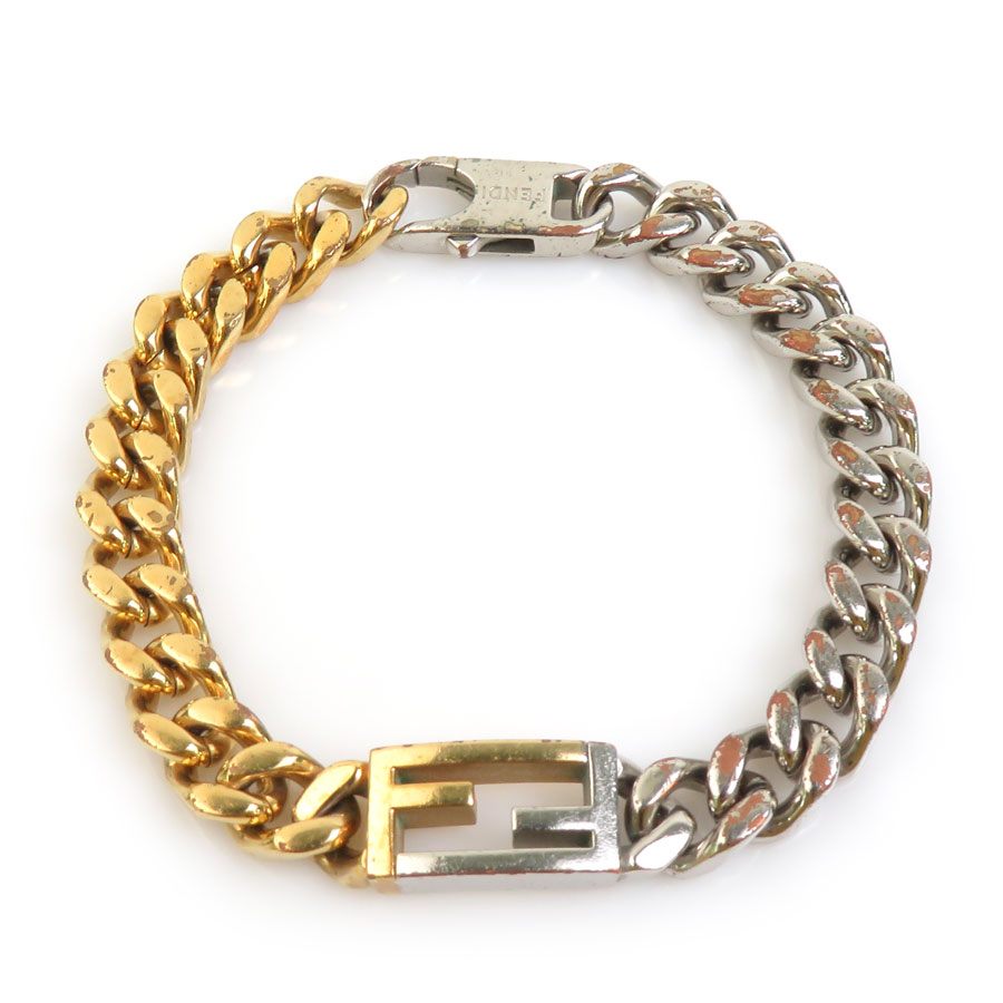フェンディ FENDI ブレスレット メタル ゴールド×シルバー ユニセックス r10969a