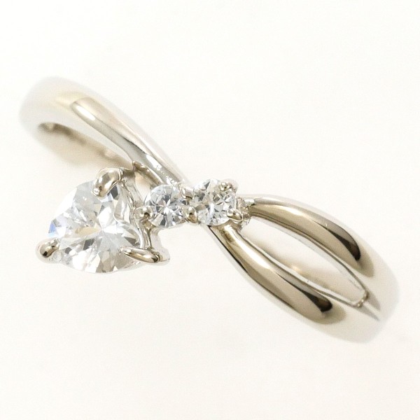 テイクアップ PT900 リング 指輪 8.5号 ホワイトサファイア ジュエリー 中古