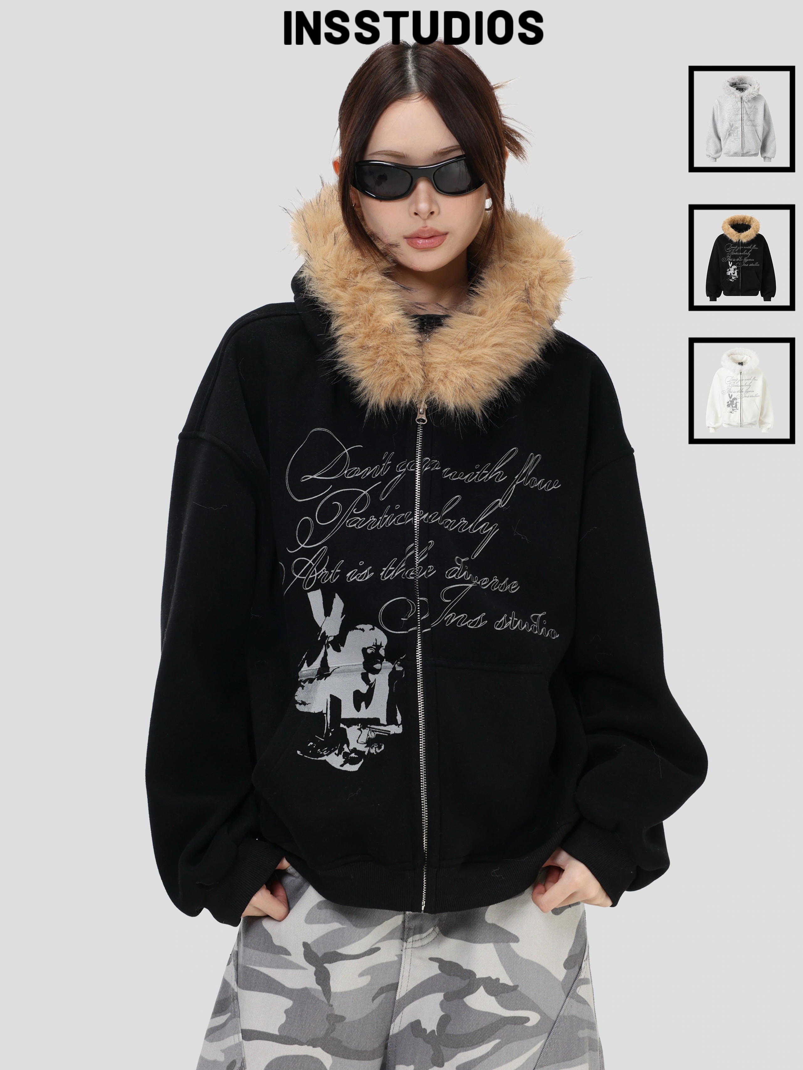 秋冬 レディース 暖かい厚手 長袖トップスカジュアルファッション系フルカラーダコーデトラック 裹起毛 防寒 アウタートレンド かわいい ブルゾンフード付きロング丈 2025 韓国っぽ