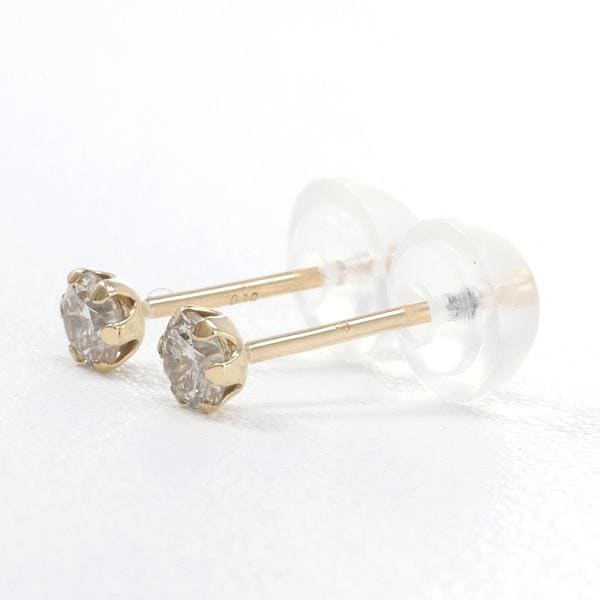 K10 10金 YG イエローゴールド ピアス ダイヤ 0.10 ×2 ジュエリー 中古