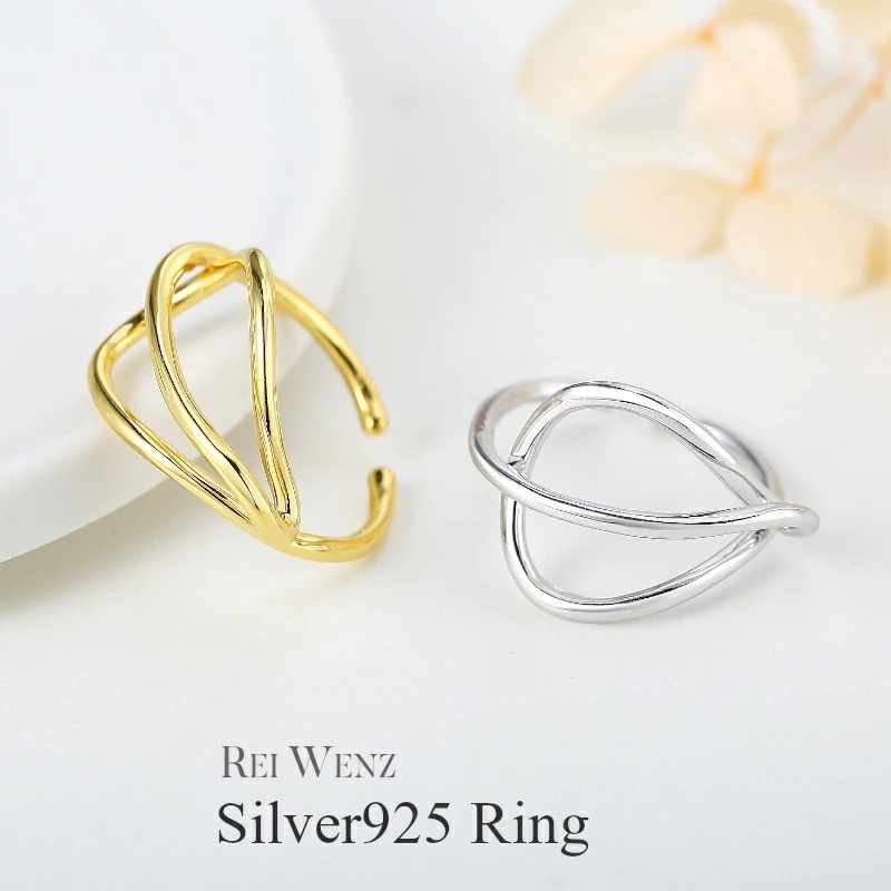 【高品質Silver925】指輪 レディース 太い Silver925 幅広 幅太 ツイスト デザイン ボールド ゴールド シルバー インスタ ブローガー ゴツイ シンプル おしゃれ プレゼント