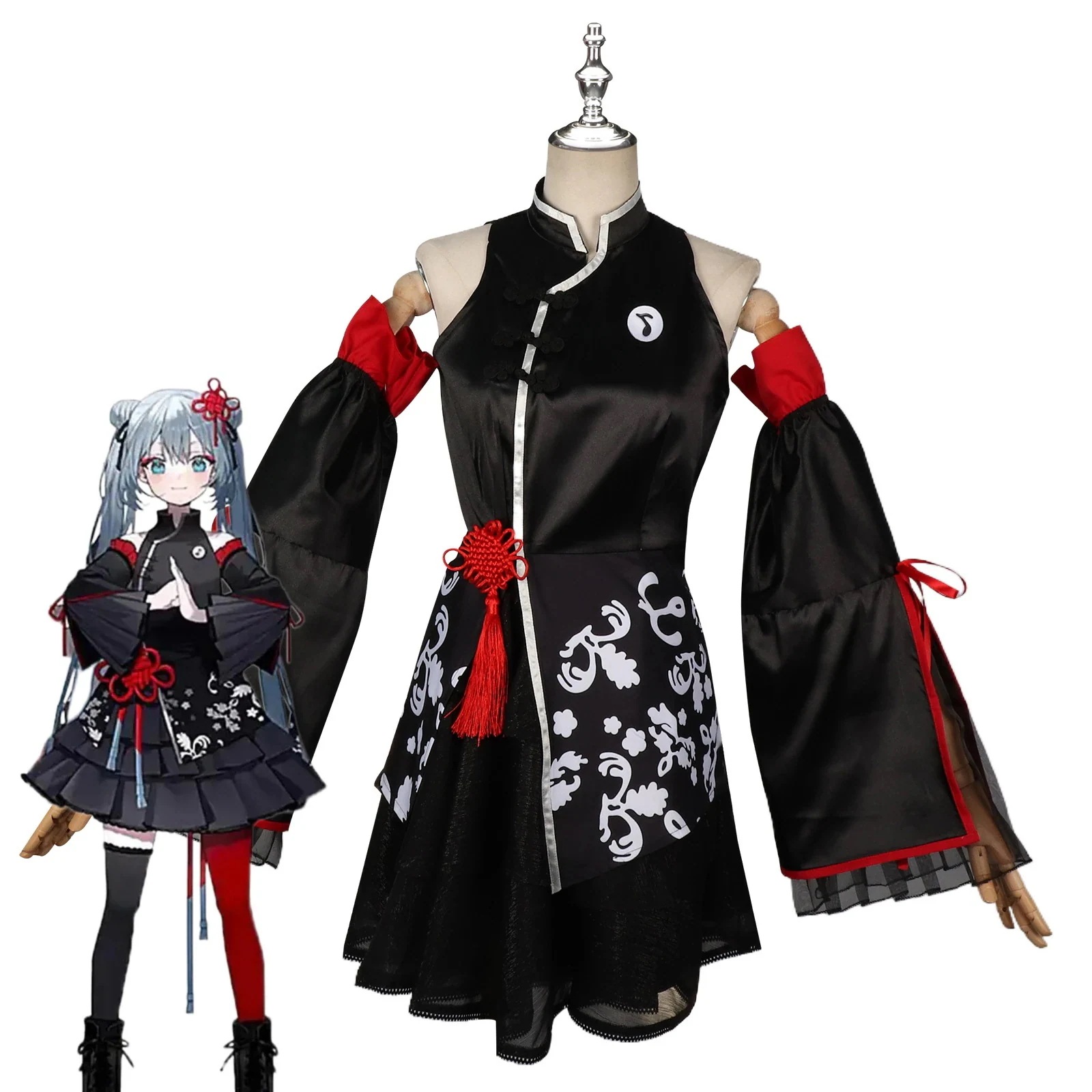 初音 中華風 初音スーツ ローソン連動ワンピース レディース アニメ 二次元