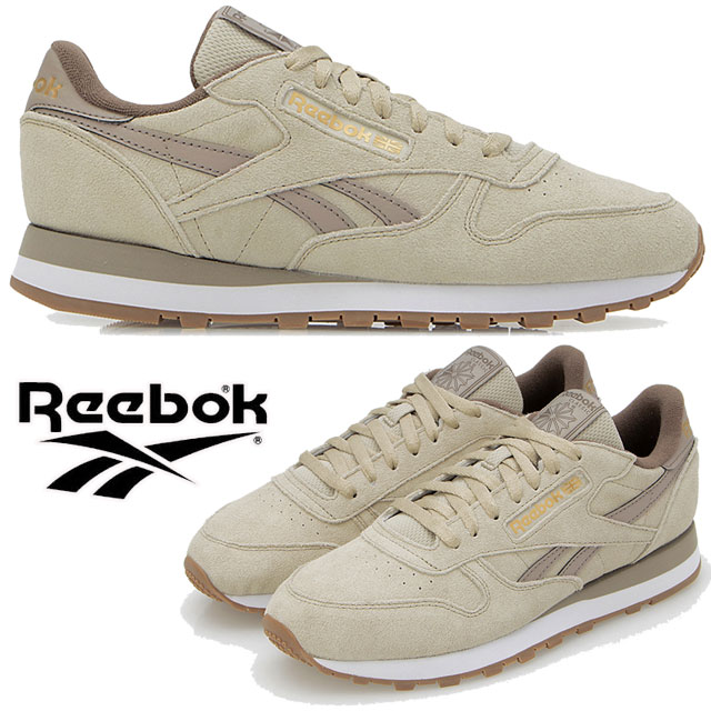 リーボック クラシックレザー スニーカー メンズ ランニングシューズ レディース レザースニーカー ローカット 運動靴 ベージュ Reebok 100207942 evid