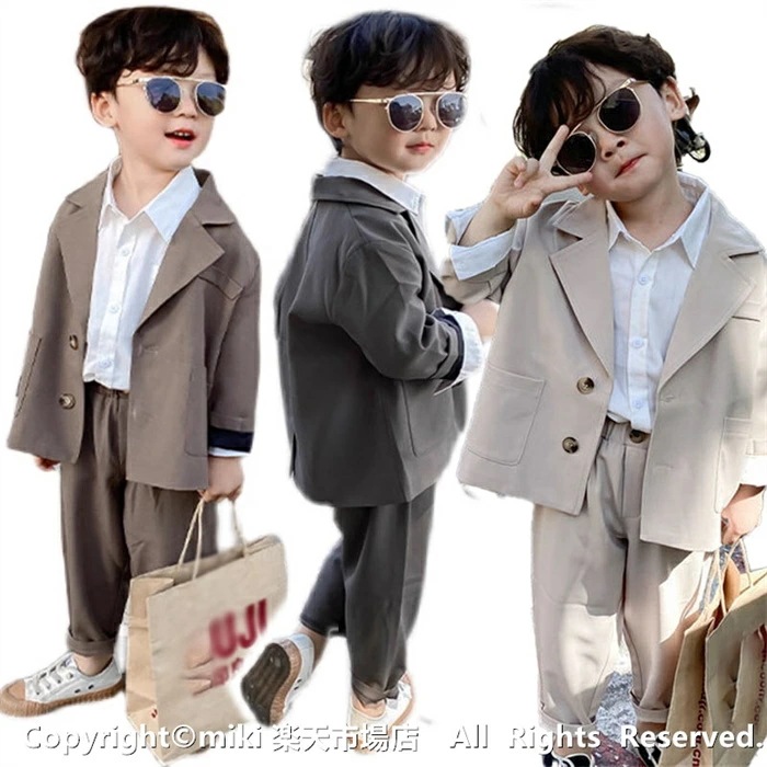 【新品プロモ-ション】【3点セット：ジャケット×ズボン×シャツ】フォーマル 男子 キッズ 子供上下セット ジュニア 入学式 入園式 卒業式 七五三 結婚式 発表会 誕 記念日 お受験 学院 ピアノ