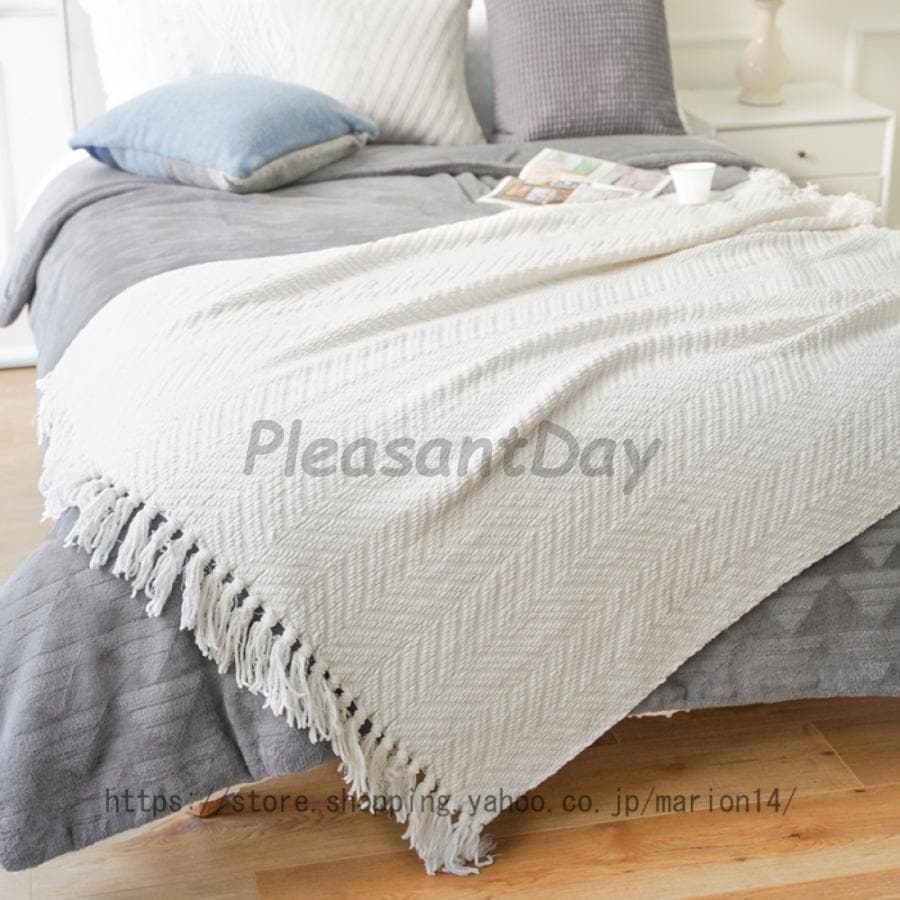 ブランケット ベッドスロー 北欧風 膝掛け ひざ掛け 肩掛け ニット スローケット ブルー イー グレー 毛布 無地 おしゃれ かわいい 柔らかい 赤ちゃん