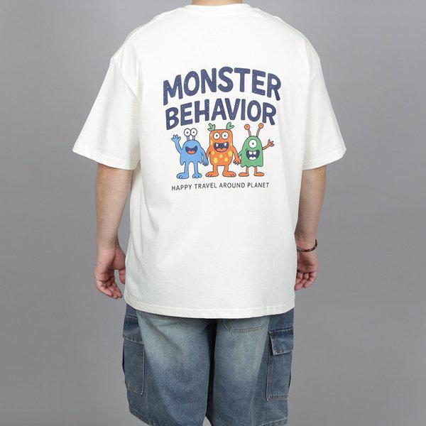 WWB 자체제작 남녀공용 해피 몬스터 클럽 반팔티