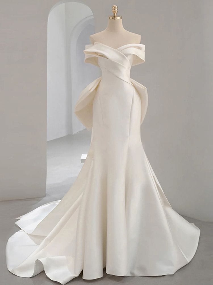 2026 年向けの高級で軽量なウェディング ドレス優美なマーメイド ドレスは花嫁やブライダル レセプションに最適です