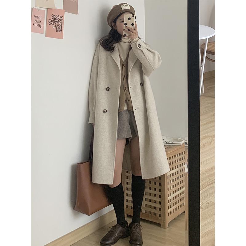 秋冬 コーデ レディース ファッション オシャレ 服 カワイイ シンプル 大人カワイイ 大きいサイズ 厚手 ウール コート ハイエンド