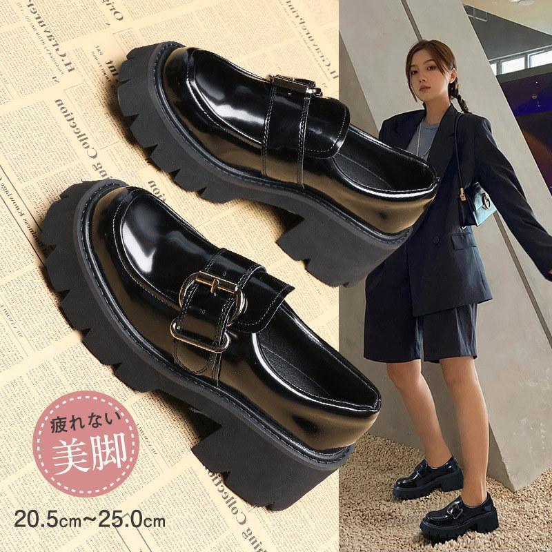 革靴 レディース ローファー 厚底シューズ エナメル ウォーキング 高級 スクール パンプス 女子靴 ローファー スリッポン おしゃれ 学生靴