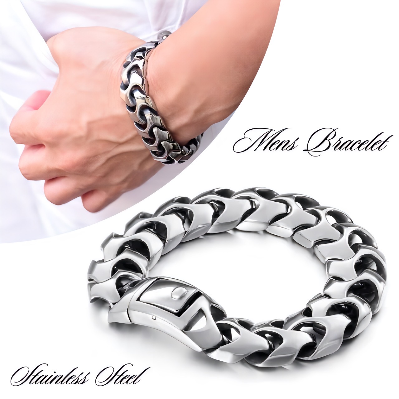 ごつめ ブレスレット 喜平ブレスレット メンズ ステンレス スネイク ボーン チェーン男 男性 誕生日10代 20代 30代 高校生 メンズブレスレット 金属アレルギー対応