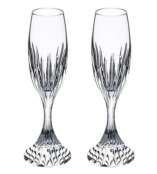 2811797 ペア マッセナ シャンパンフルート シャンパングラス クリスタルガラス 21.7cm 160ml 客数/2