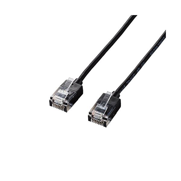 （まとめ） エレコム LANケーブル/CAT6A/スーパースリム/10m/ブラック LD-GPASS/BK10 (×2セット)