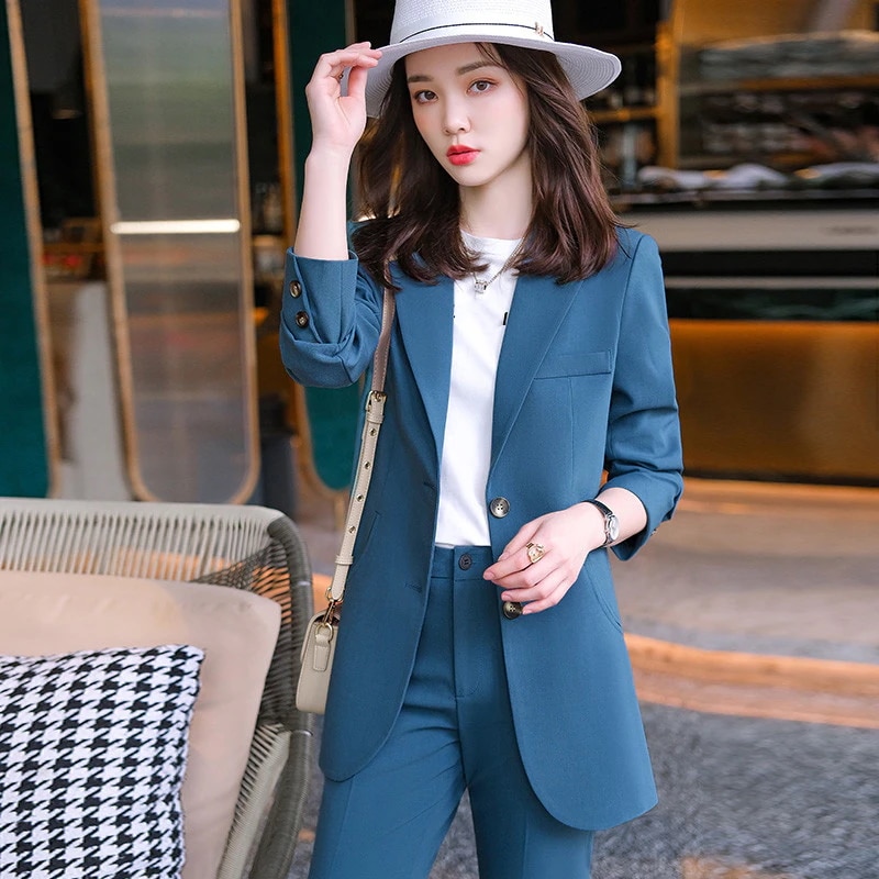 Hot!!!スーツセット レディース パンツセット 事務服 スーツジャケット ロングパンツ カジュアル セットア