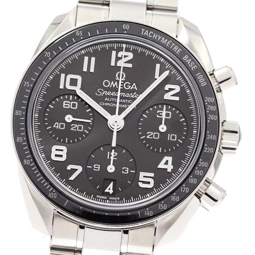 オメガ OMEGA 324.30.38.40.06.001 スピードマスター デイト クロノグラフ 自動巻き レディース 良品 保証書付き_877479【中古】