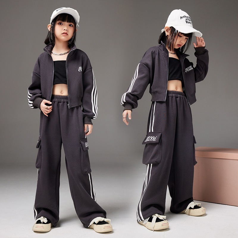 ガールズジャズダンスコスム子供用パフォーマンス服ジャズガールズ子供ストリートダンススポーツスーツトレンディキャットウォークパフォーマンス秋