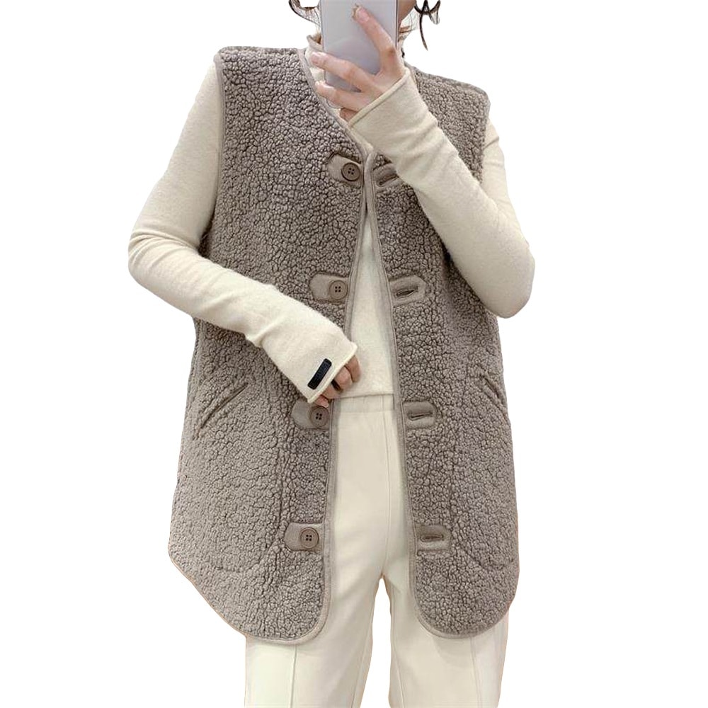[最安値挑戦]！冬服 カーディガン ベスト 上着 保温 防寒 秋冬 ポケット付き ノースリーブ アウター ジャケット 着脱しやすい あったかボア レディース リバーシブルボアベスト