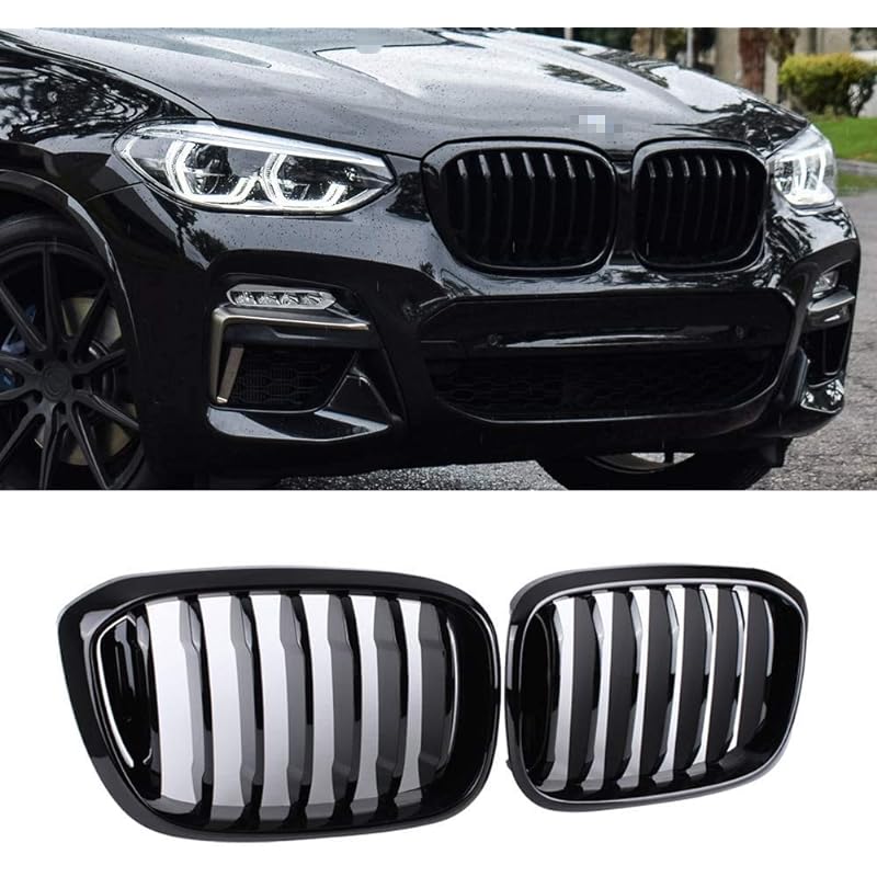 Zealhot フロントグリル キドニーグリル for BMW X3シリーズ G01 G02 X4シリーズ G08 左右セットラジエターグリル(2018-IN)(艶有り)