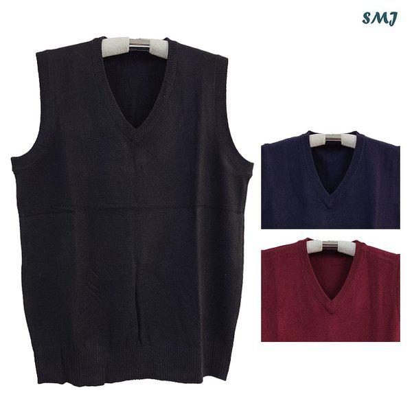 SMJ1435 ジャンピエル Vネック ニットベスト ウール混紡 中年男性ベスト